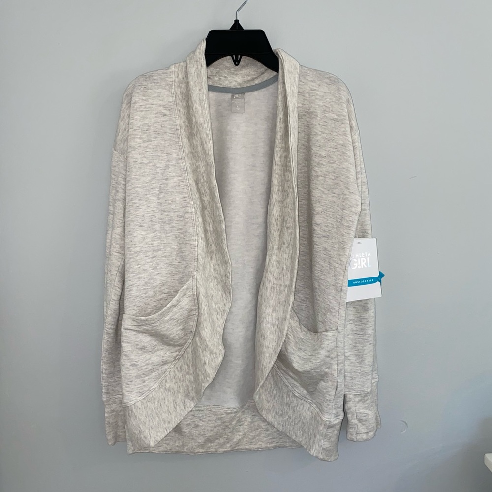 Athleta Girl wrap ‘n roll grey sweatshirt